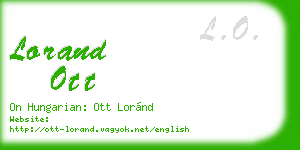 lorand ott business card
